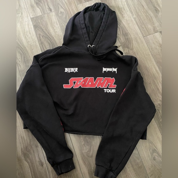 JUSTIN BEIBER PURPOSE TOUR STADIUM TOUR CROPPED HOODIE - Picture 5 of 6